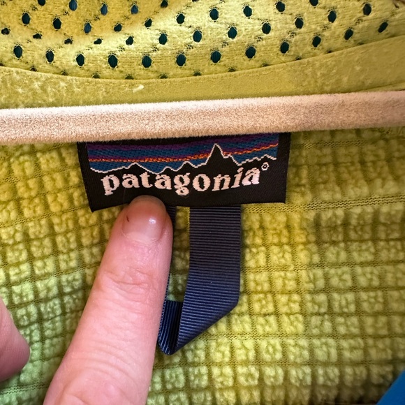 Patagonia Bright Blue and Lime Green 1/2 Zip Pullover - Picture 8 of 8